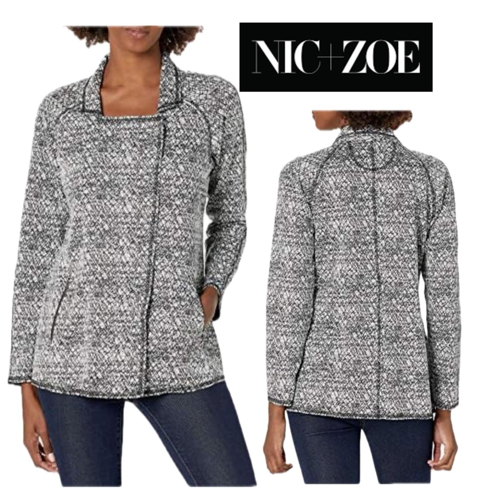 NIC+ZOE Women's patterned ‎ Black and White Blazer